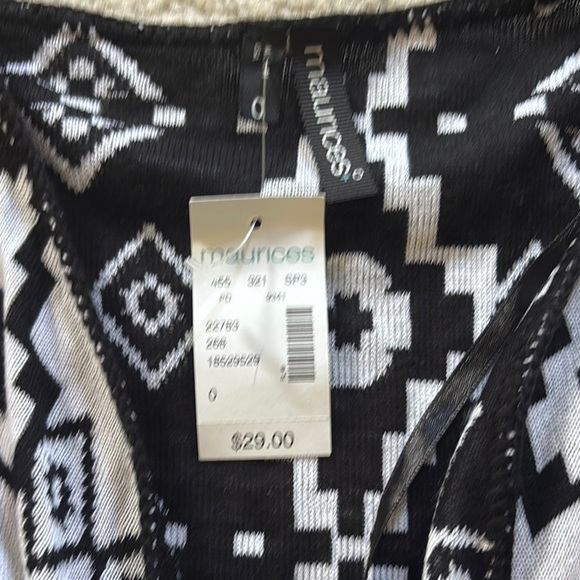 Maurices Black and White Asymmetrical Sleeveless Tunic - Picture 2 of 3